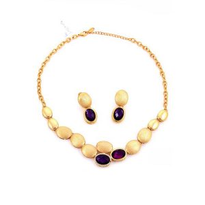 Elegant Gold Plated Crystal Beads With Rhinestone Jewelry Set