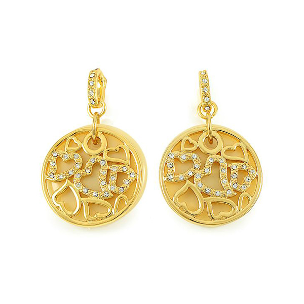 Beautifully crafted  Gold plate double layer European style dangling Earrings