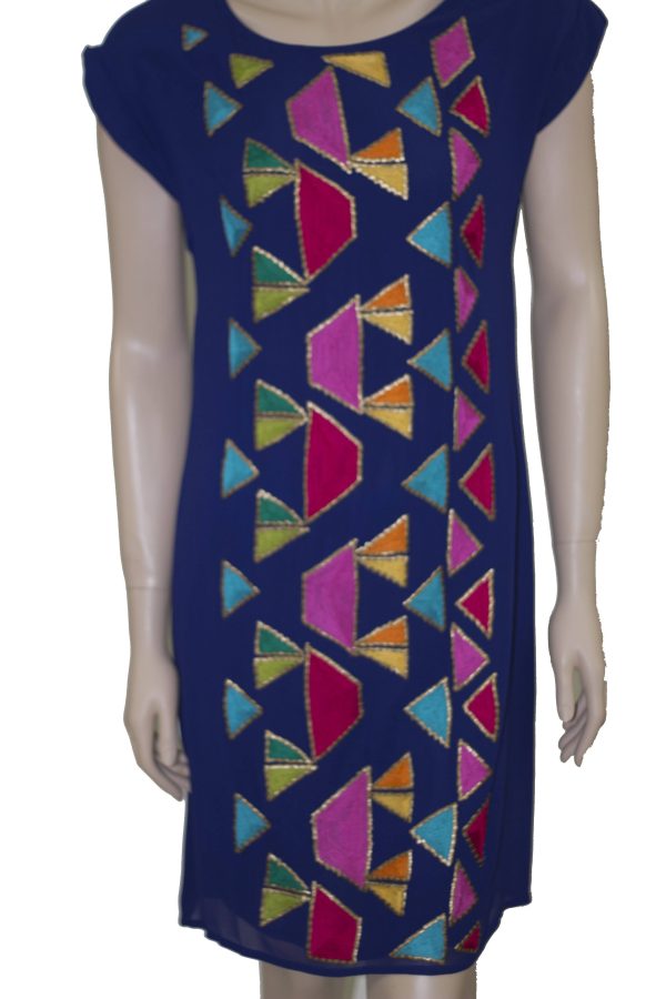 Dazzling Triangular Embroidered Georgette Dress CLOTHING 5