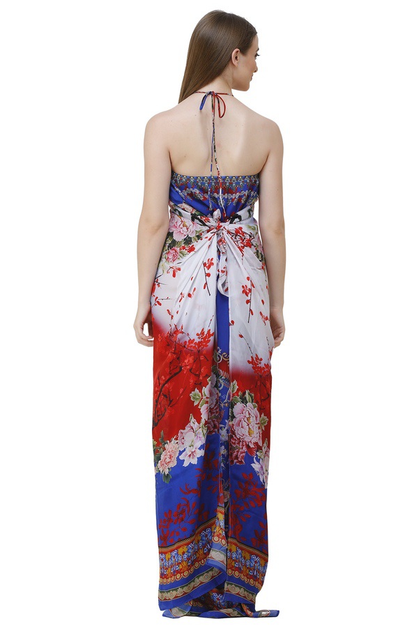 Digital Printed Georgette Off-Shoulder Dress