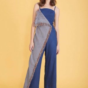 taktai jumpsuit asymmetric spaghetti strap jumpsuit