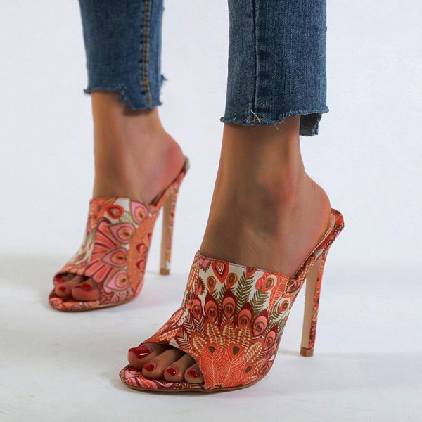 colorful stiletto high heel slippers