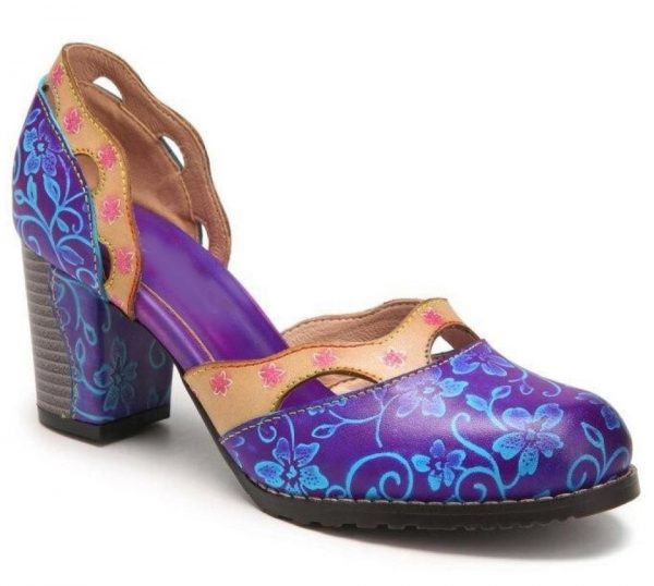 elegant floral printed dorsay pumps