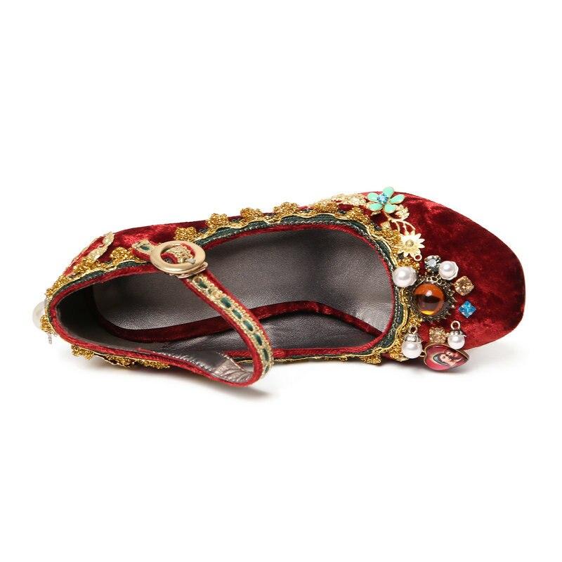 pure silk embroidered high heel pumps