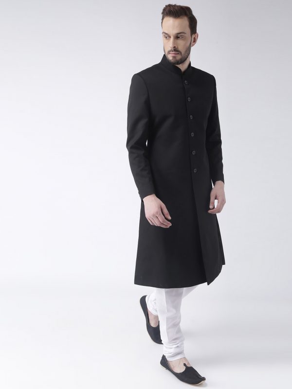 Magnificently made long black Sherwani set CLOTHING 2