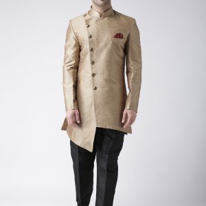 Charming Sherwani set with decorative diagonal buttons. CLOTHING