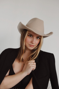 Woman wearing a cowboy hat