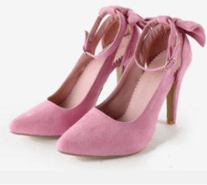 pink bow-tie heels